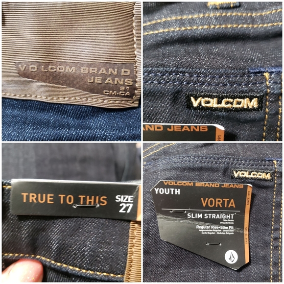 Volcom Youth Girls Sz 14 NWT Vorta Slim Straight Jeans - Picture 15 of 15